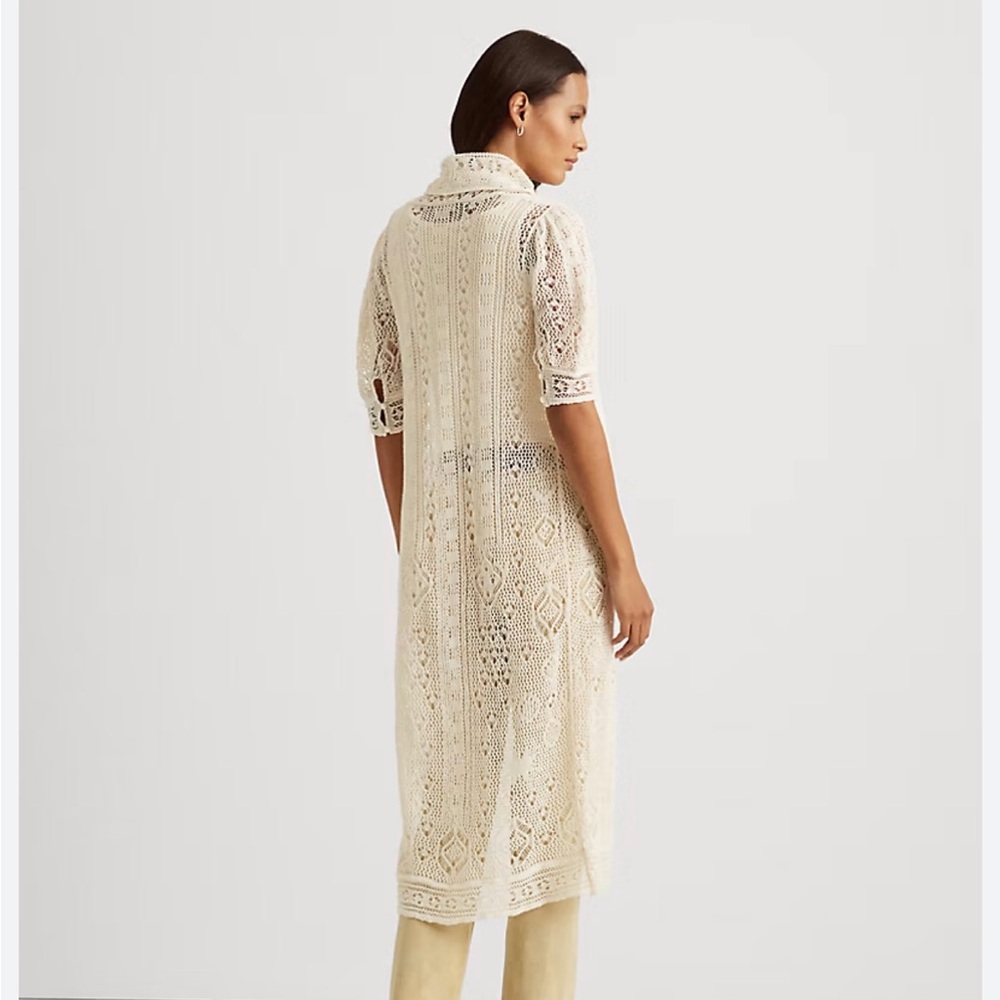 Ralph Lauren Elegant Cream Lace Duster